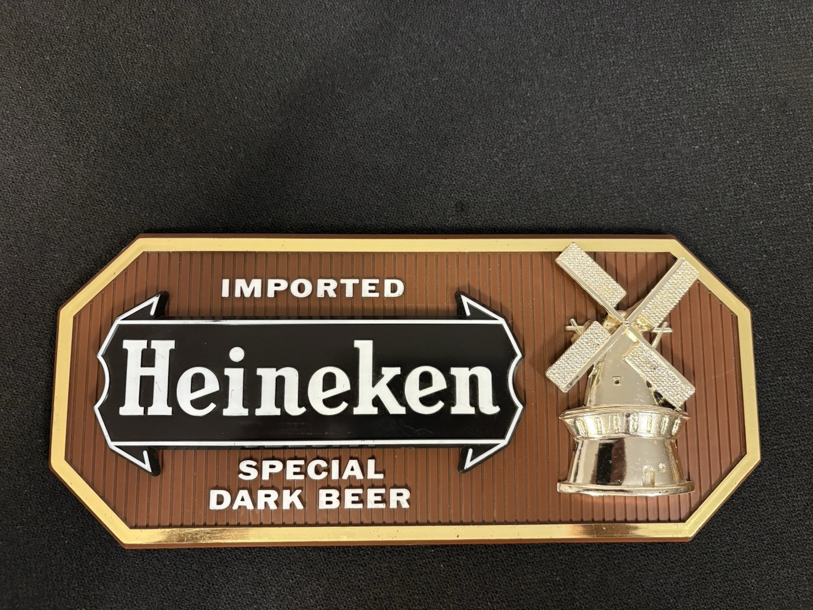 Vintage HEINEKEN Special Dark Beer Sign Stand Up Wall Plastic Bar Holland 
