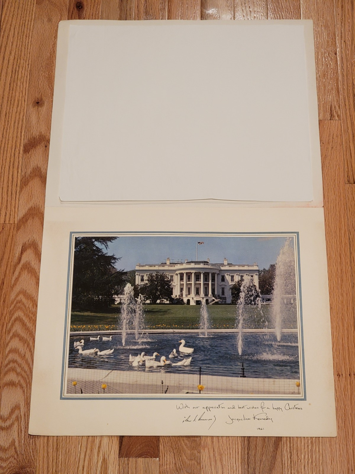 1961 President  John F.  Kennedy  Official White House Christmas Card Gift Print
