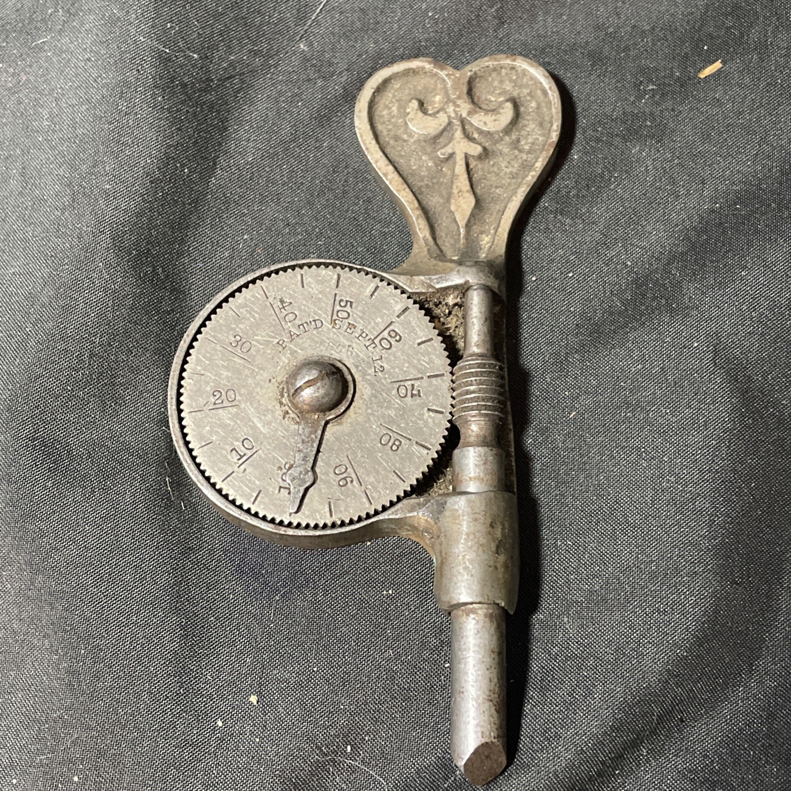 Woodman's Tachometer Speed Indicator Ornate September 12, 1876 Patent Date