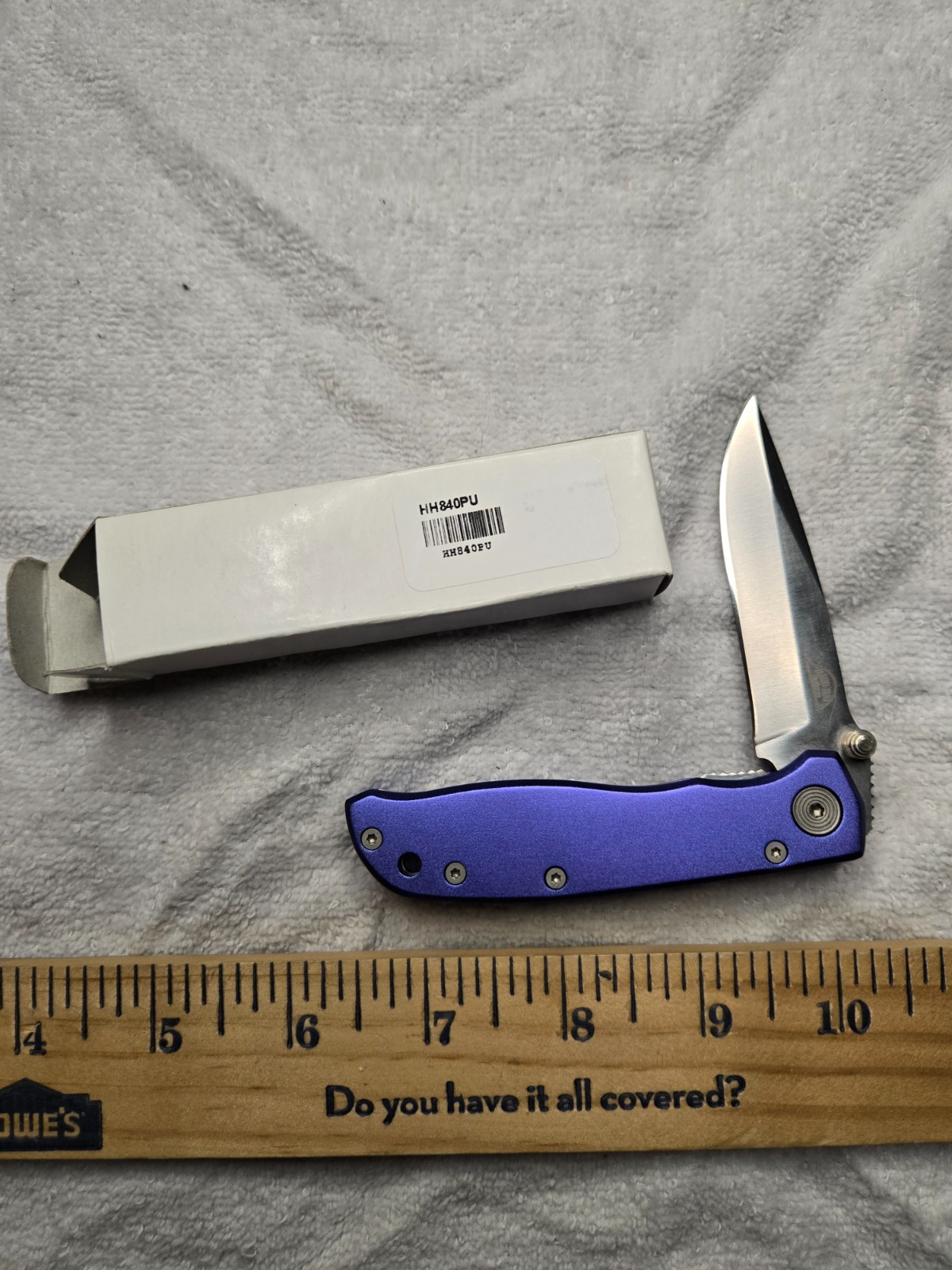 Hard Hat Knives HH840PU Clark Sharp Stainless Steel Blue Handle Knife w/ Box