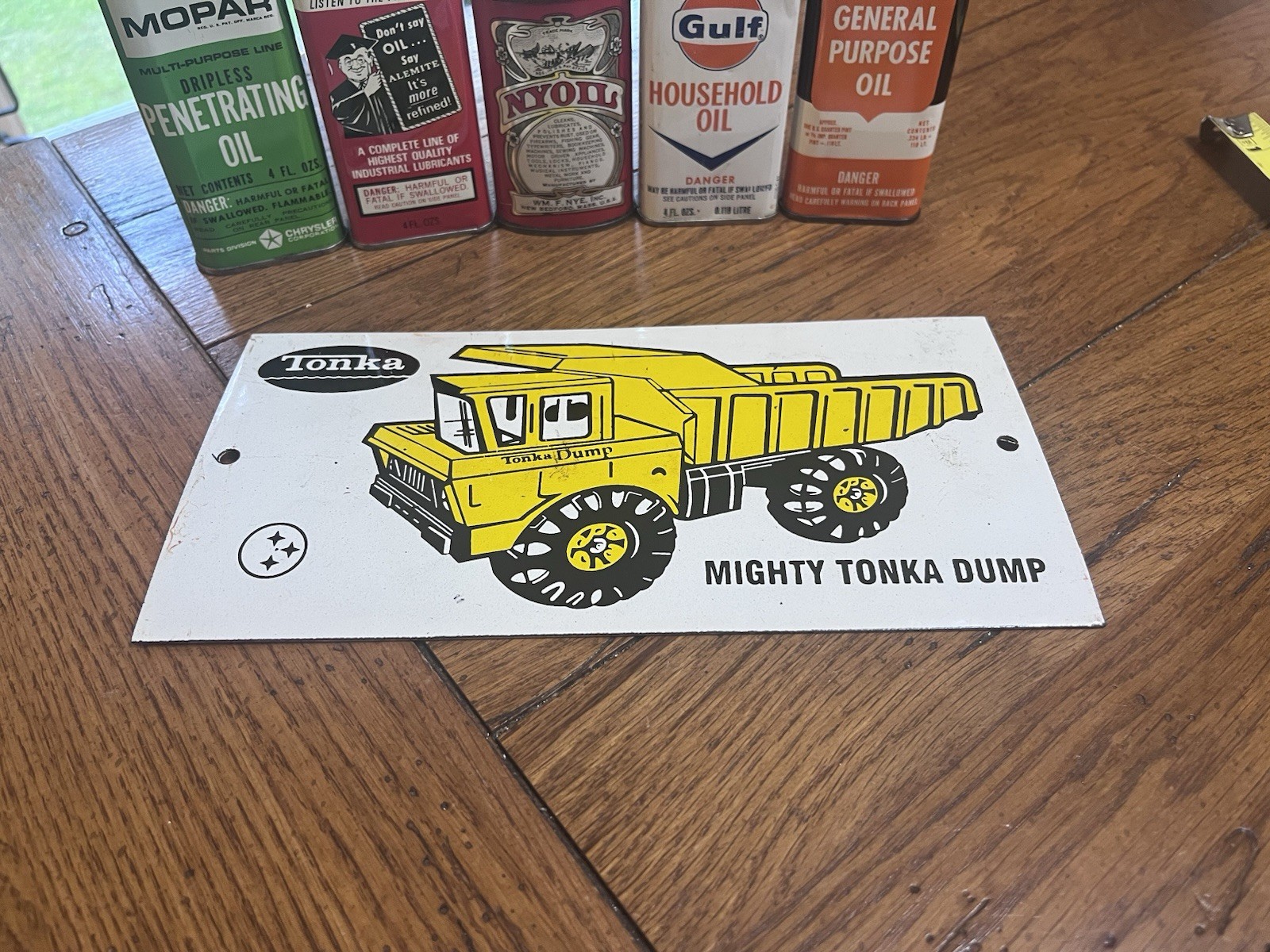 NICE MIGHTY TONKA DUMP TRUCK PORCELAIN SIGN