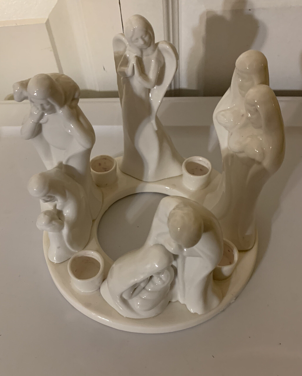 Roman Inc Round Nativity Candle 8” Scale White Roman Inc Round Nativity Candle 8” Scale White