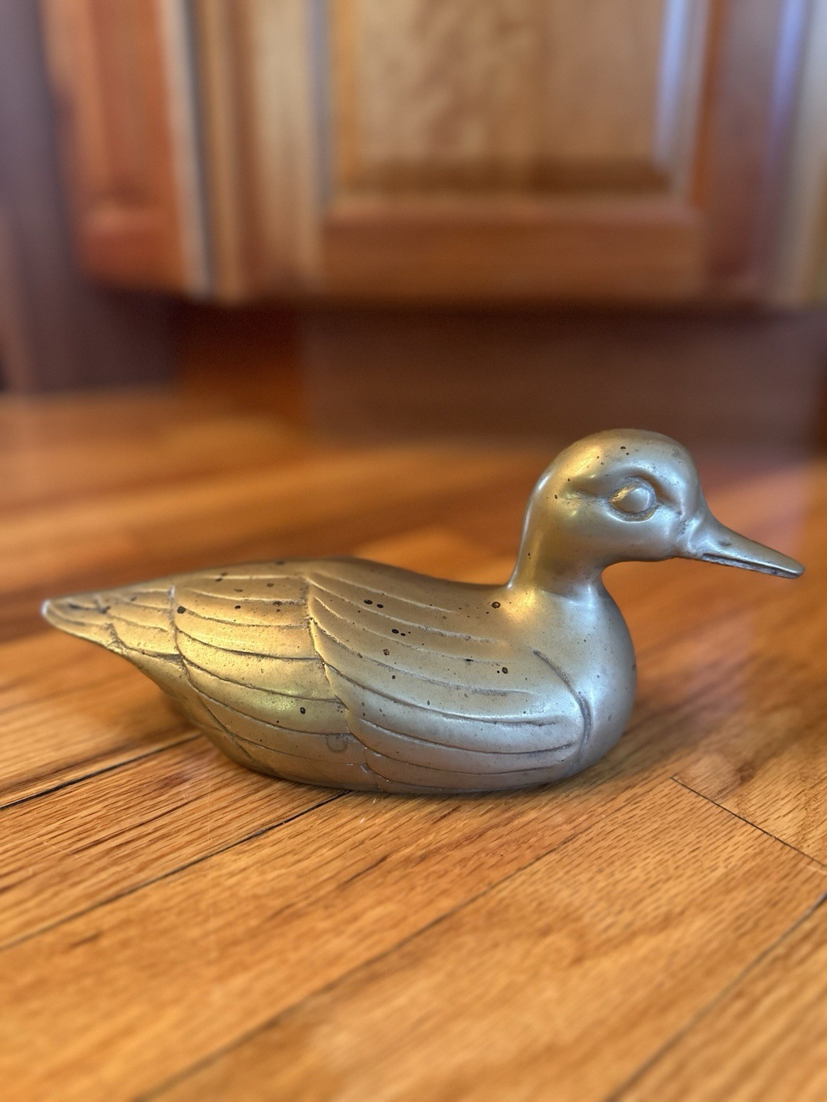 Brass Duck Figurine 10 Inch Vintage Solid Brass