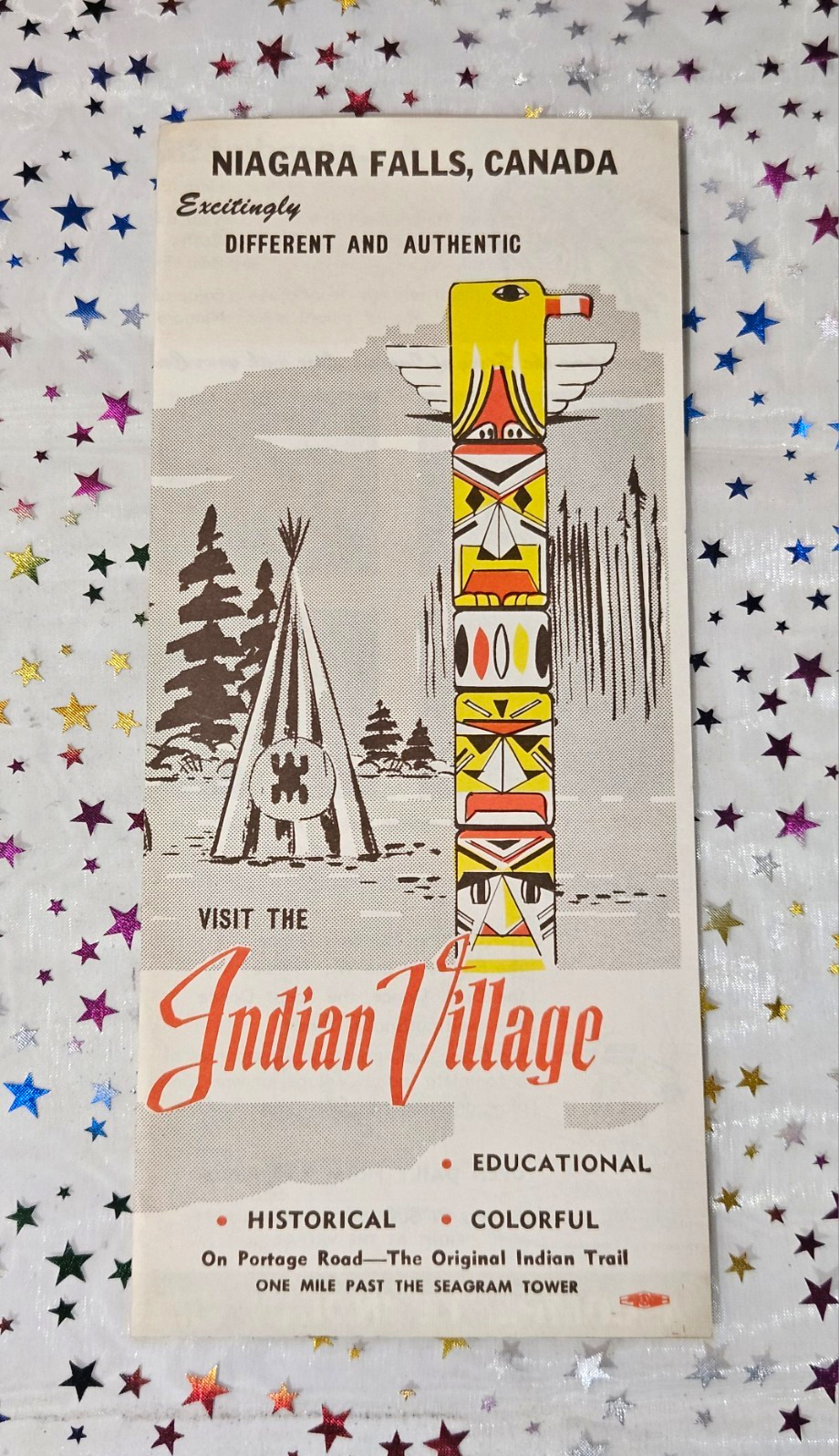 Vintage 1960s Visit The Indian Village Niagara Falls Canada Travel Flyer Vintage 1960s Visit The Indian Village Niagara Falls Canada Travel Flyer
