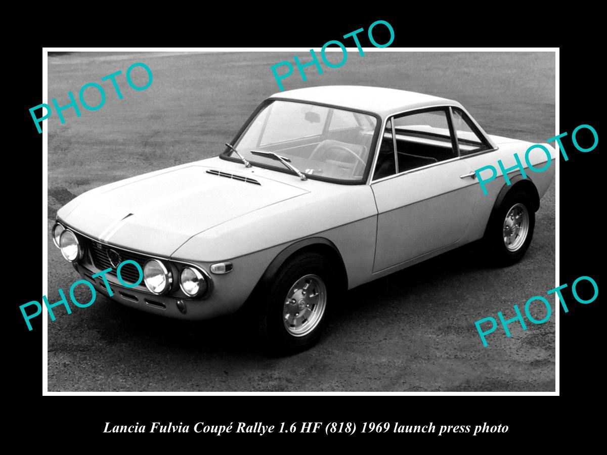 OLD LARGE HISTORIC PHOTO OF 1969 LANCIA FULVIA COUPE LAUNCH PRESS PHOTO OLD LARGE HISTORIC PHOTO OF 1969 LANCIA FULVIA COUPE LAUNCH PRESS PHOTO