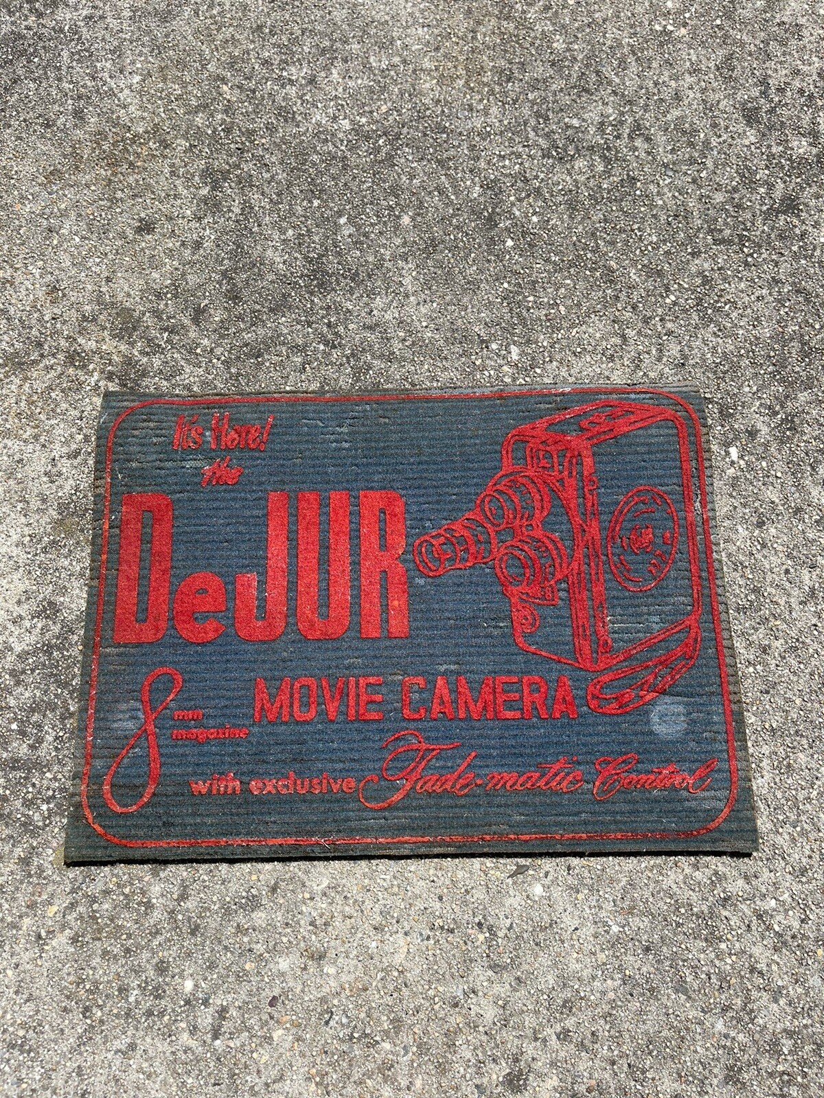 VINTAGE DEJUR MOVIE CAMERAS DEALERS COUNTER TOP MAT ANTIQUE RARE