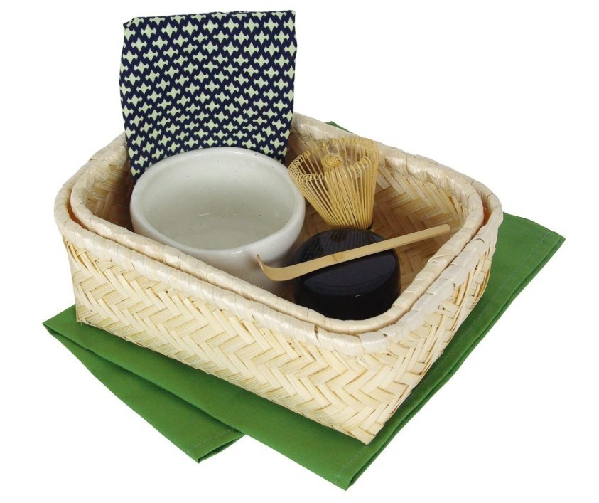 Japanese Portable Matcha Tea Set Bamboo Basket Mino Ware Bowl Whisk Utensils Japanese Portable Matcha Tea Set Bamboo Basket Mino Ware Bowl Whisk Utensils