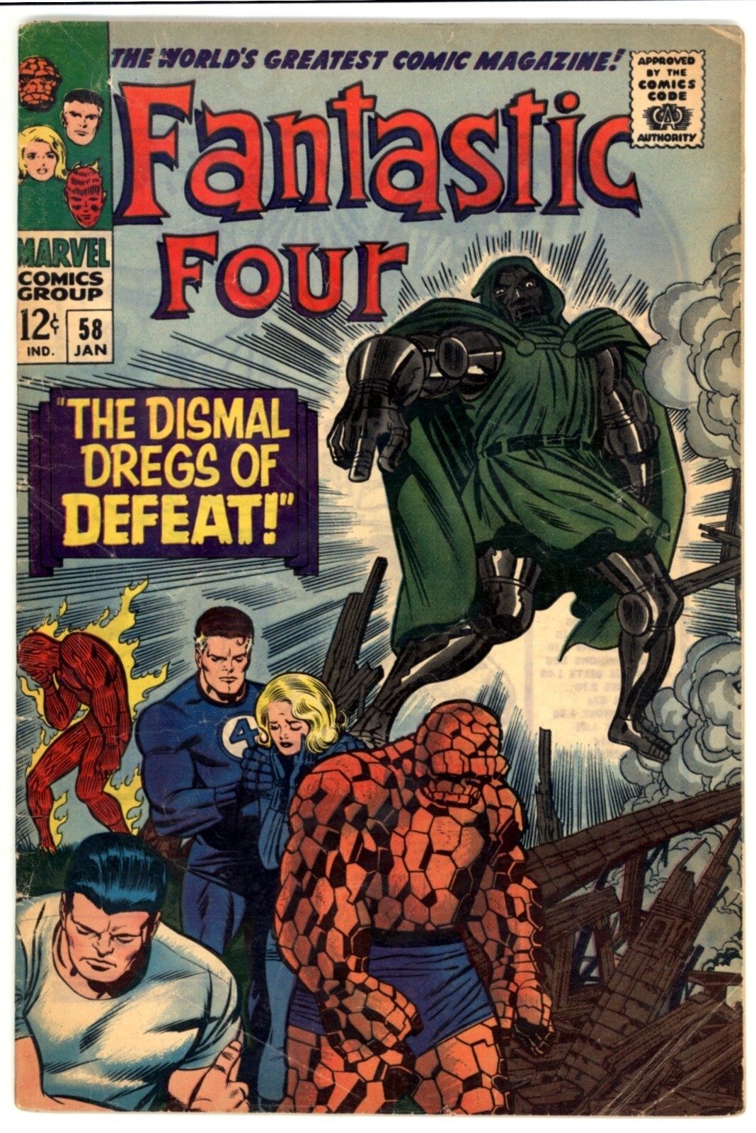 Fantastic Four #58, VG- 3.5, Doctor Doom, Inhumans