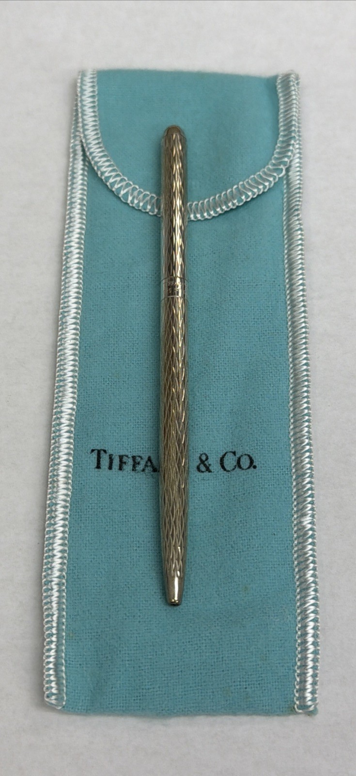 Vtg Tiffany & Co Sterling Silver W.Germany Roller Ball Etched Diamond Pattern Vtg Tiffany & Co Sterling Silver W.Germany Roller Ball Etched Diamond Pattern