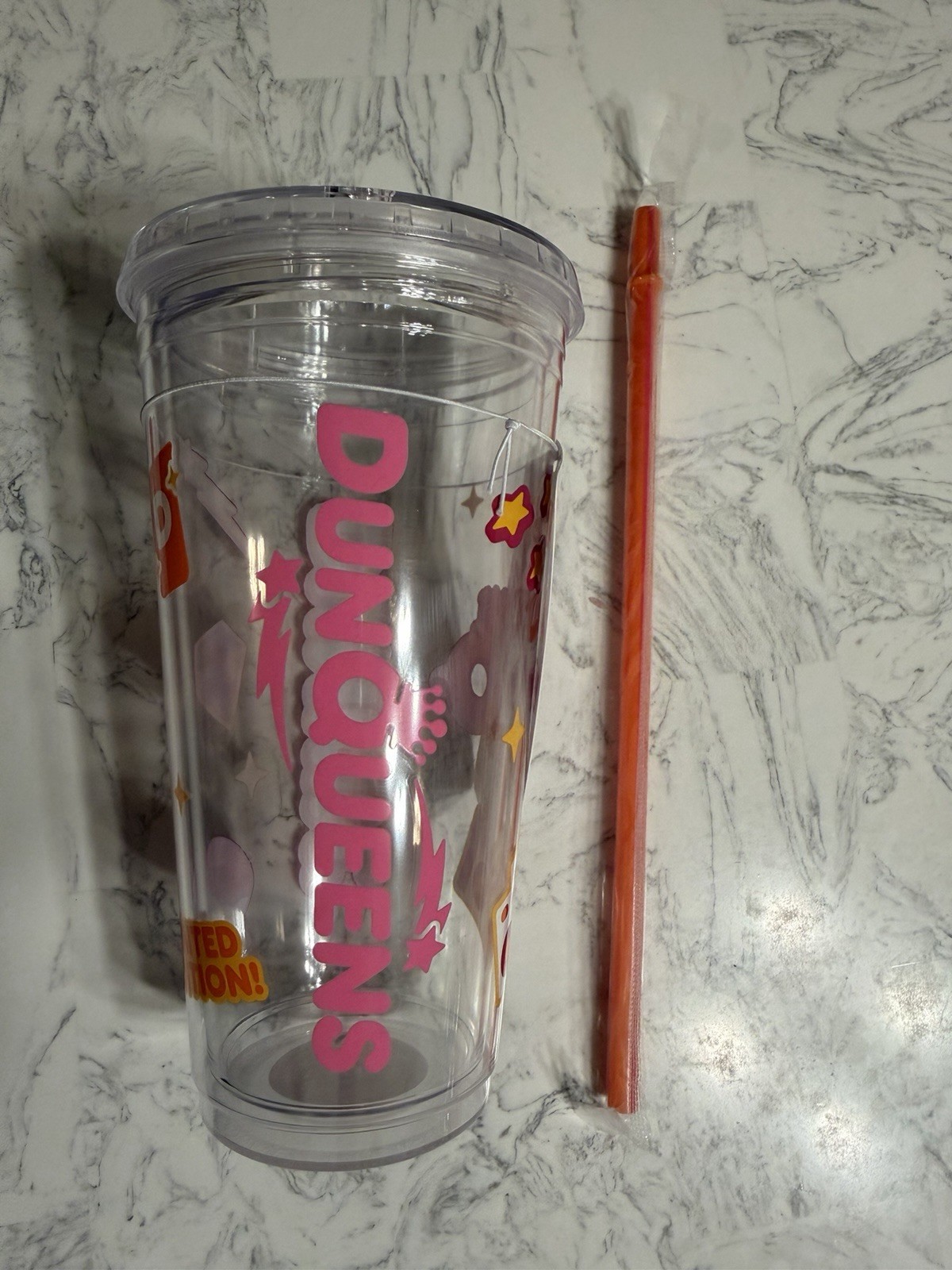 Dunkin DunQueens 24oz Clear Tumbler 2025 Limited Edition Super Clean