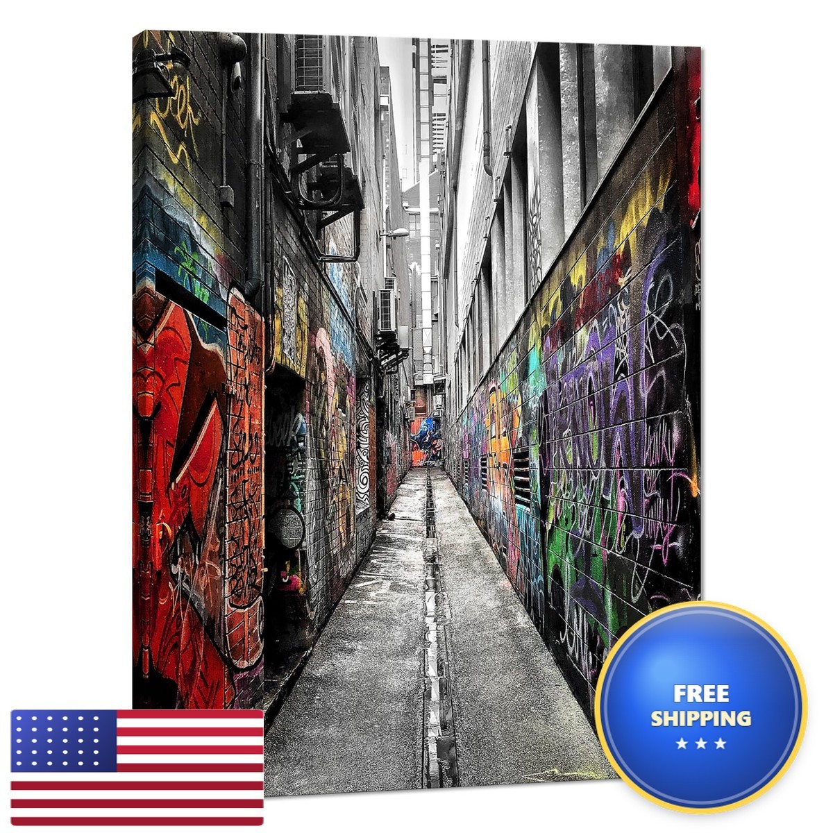 Novatique Banksy Wall Art Pop Wall Decor Street Poster Canvas Print 12x16in