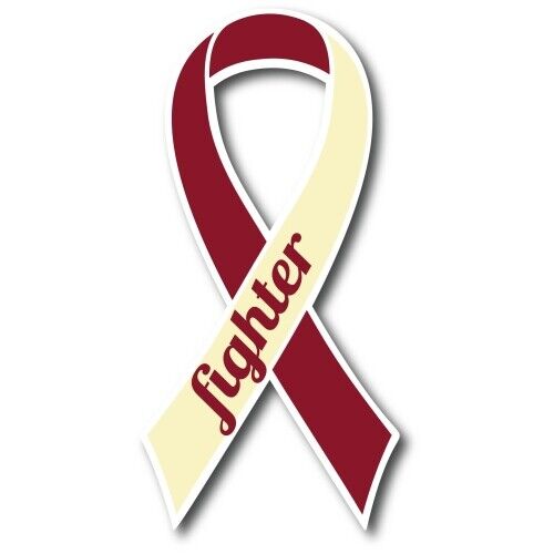 Magnet Me Up Burgundy and Ivory Head and Neck Cancer Fighter Ribbon Car Magnet D