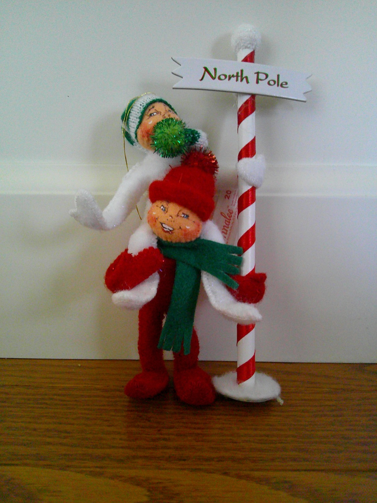 Annalee Christmas Elves with North Pole Ornament