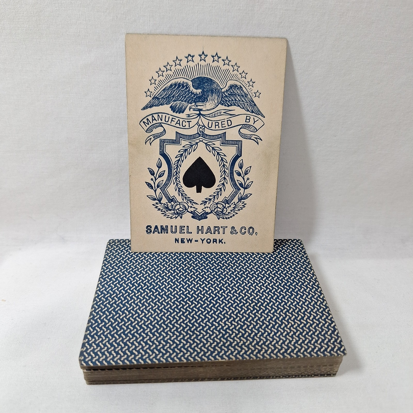 Antique Samuel Hart Faro Playing Cards c1880s Complete 52 Deck Calico One Way