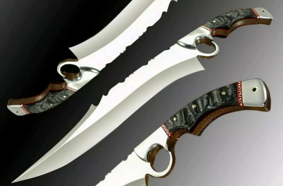 AK CUTLERY CUSTOM HANDMADE STEEL D2 BOWIE KNIFE HANDLE BY STEEL BOOSTER & SHEET