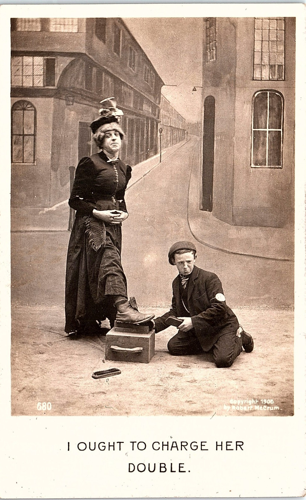 Vintage Postcard 1905 I Ought To Charge Her Double Comic Humor