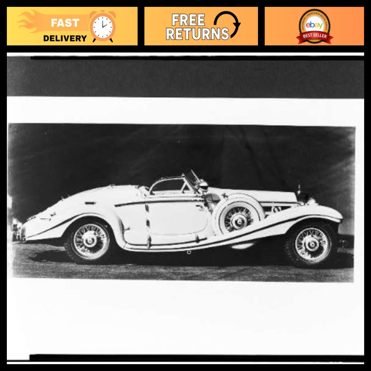 Vintage 1940s Mercedes-Benz Typ 540 Roadster Photo - Colonial Hunting Expedition Vintage 1940s Mercedes-Benz Typ 540 Roadster Photo - Colonial Hunting Expedition