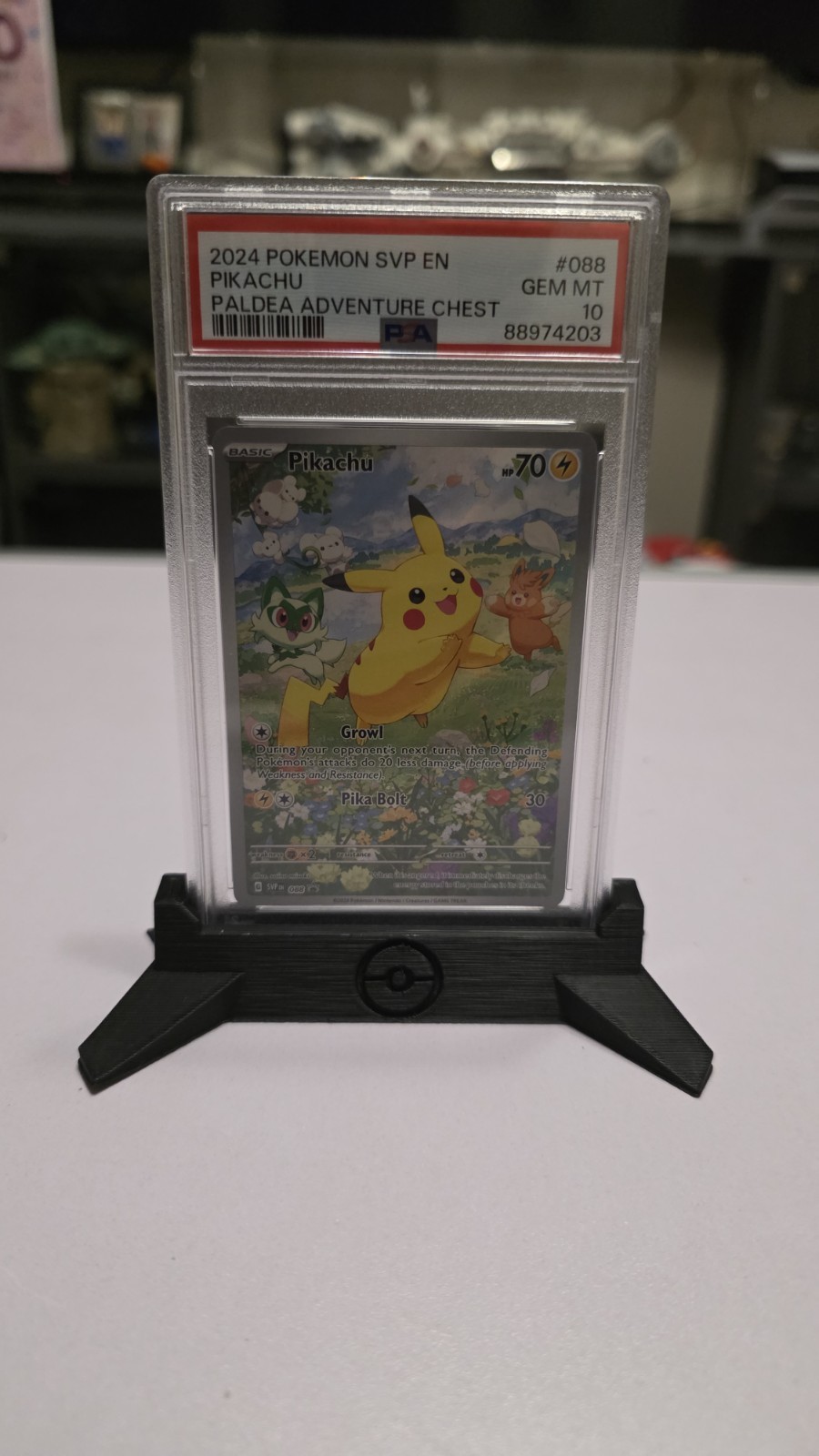 Pokémon TCG Pikachu 088 PSA 10 black star promo Paldea adventure chest promo