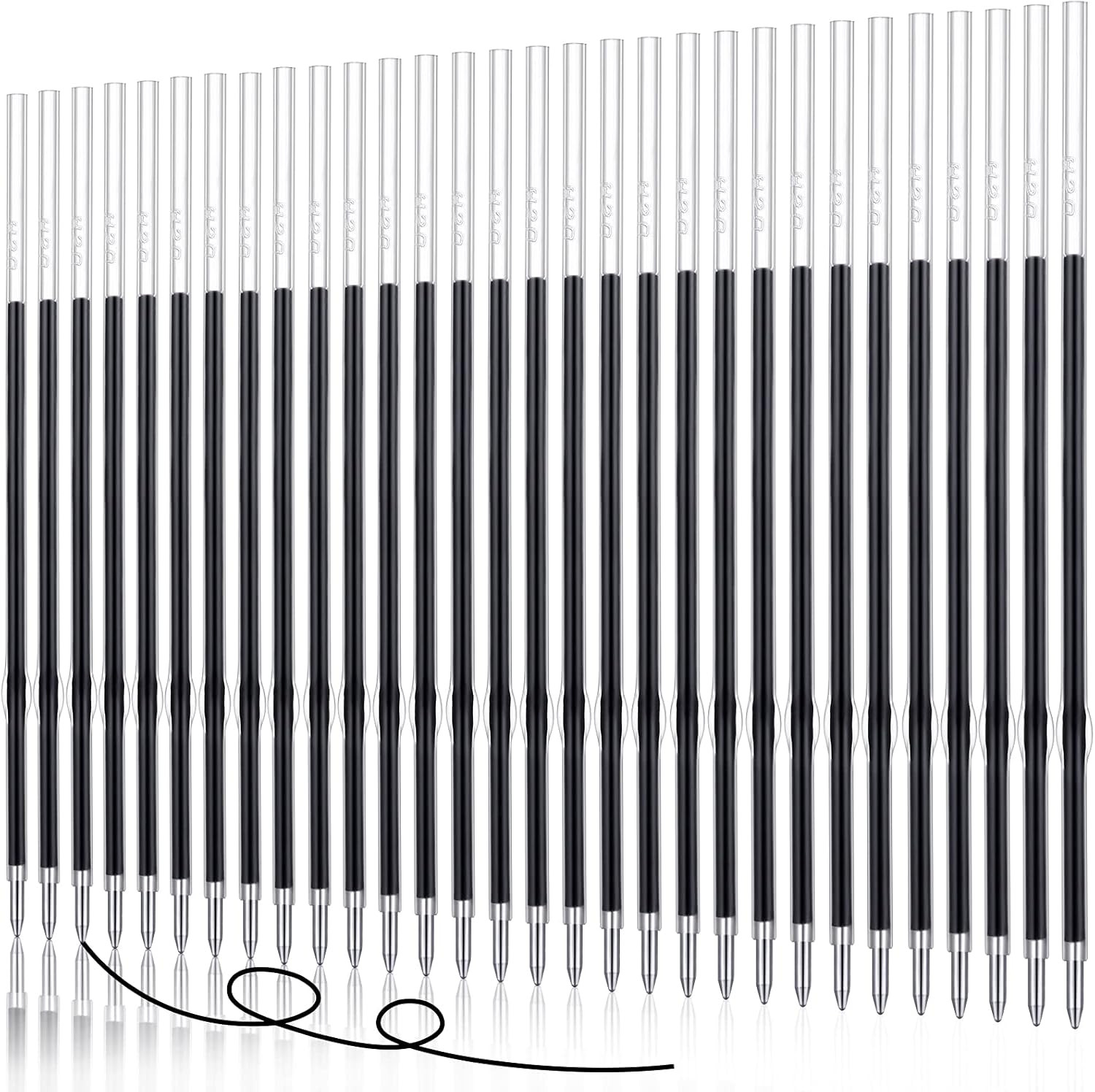 30 Piece Black Ink Pen Refills, 1 Mm Ballpoint Refills Replacement Ballpoint for