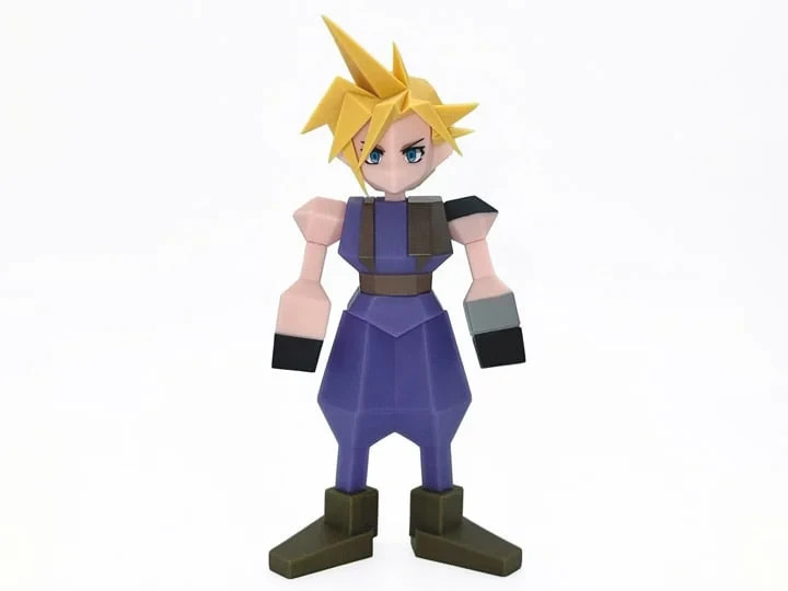 Square Enix Final Fantasy VII Cloud Strife Polygon Soft Vinyl Figure New Sealed Square Enix Final Fantasy VII Cloud Strife Polygon Soft Vinyl Figure New Sealed