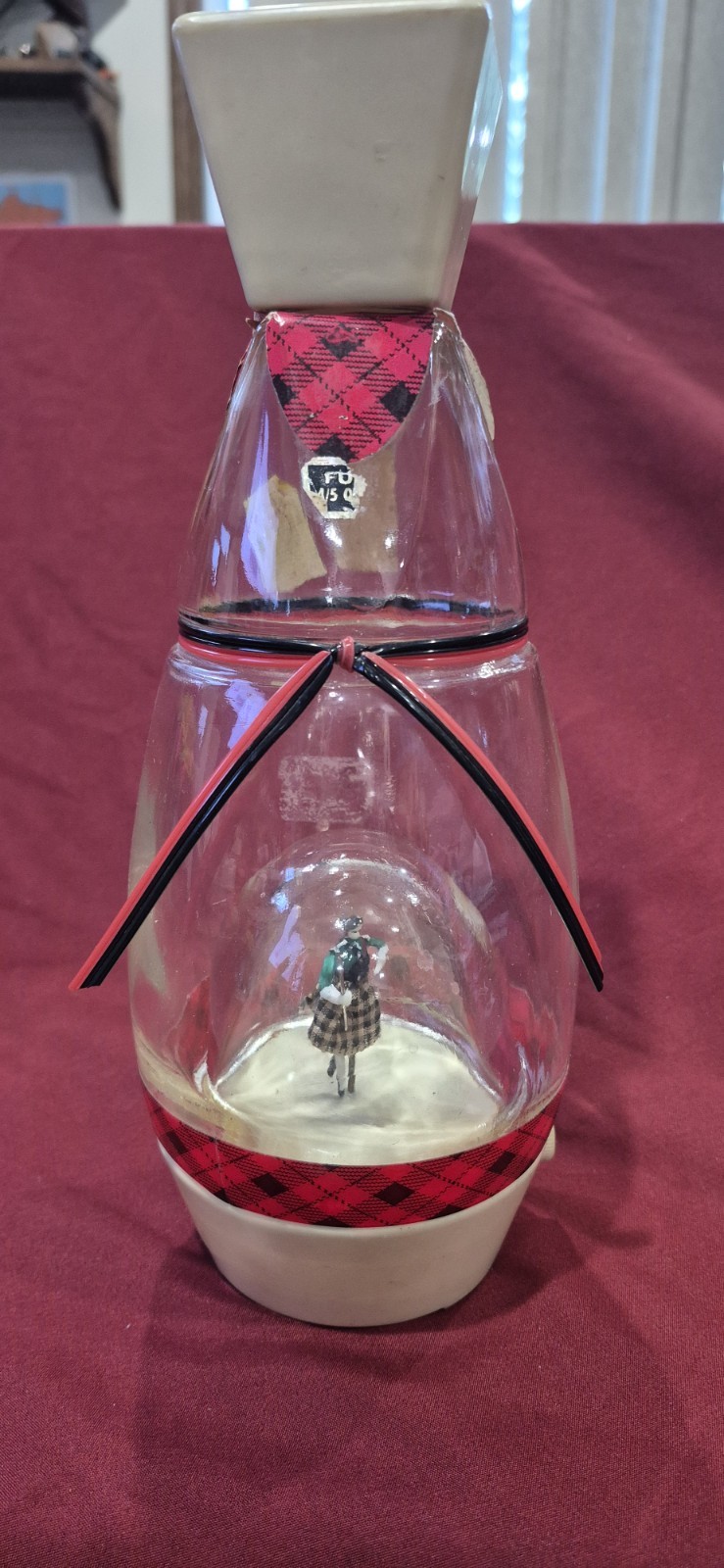 VTG 60's Gilbey’s Spey Royal Scotch Whiskey Bottle W/Music Box & Dancer In Kilt 