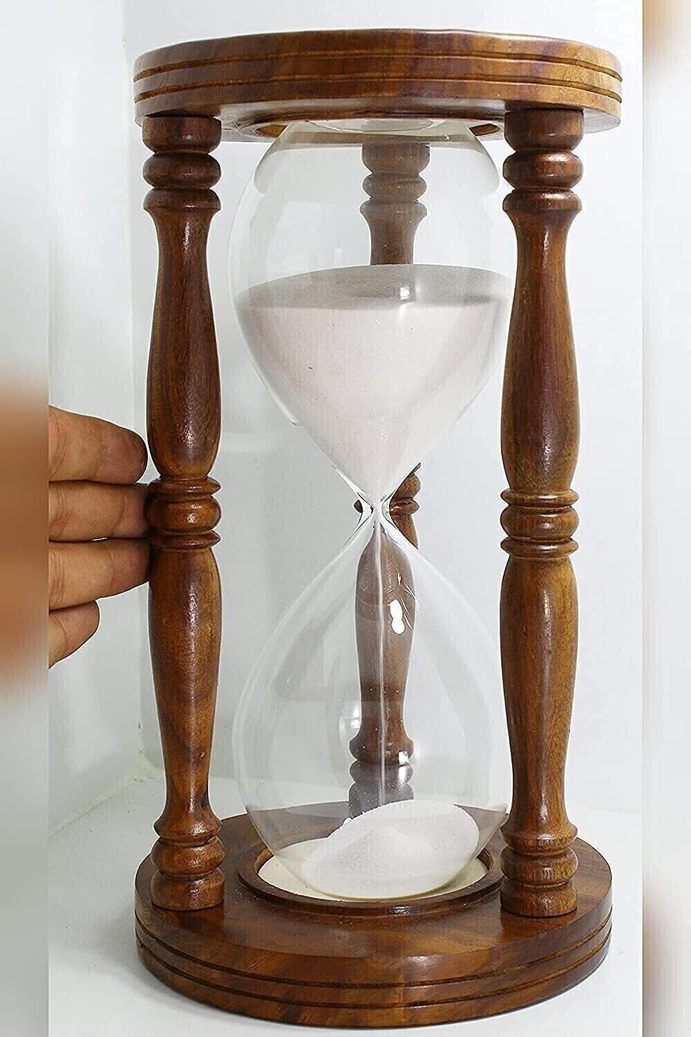 60 Minutes Wooden Sand Timer Hourglass , Collectible sand Timer home decorative