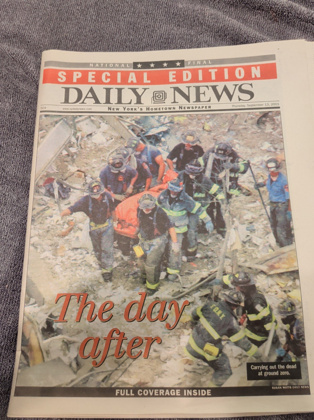 New York Daily News Newspaper Sep 13,2001 THE DAY AFTER SPECIAL EDITION New York Daily News Newspaper Sep 13,2001 THE DAY AFTER SPECIAL EDITION