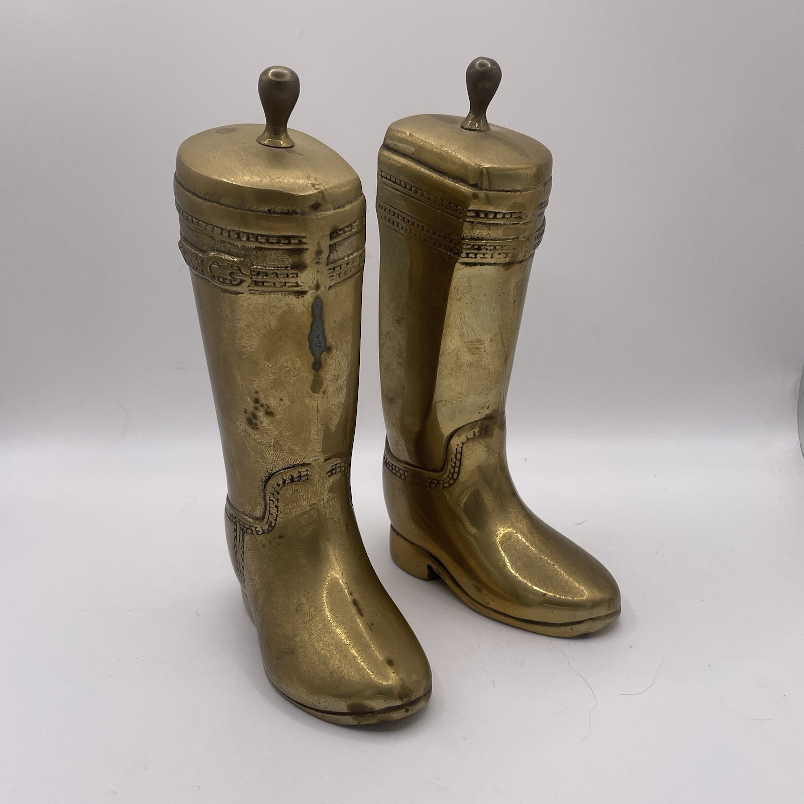Vintage Solid Brass English Riding Boot Book Ends, Ralph Lauren style, Korea Vintage Solid Brass English Riding Boot Book Ends, Ralph Lauren style, Korea