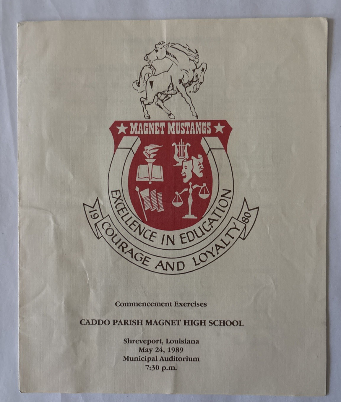 CADDO PARISH MAGNET HIGH SCHOOL Commencement Exercises-May 24 1989-Shreveport LA