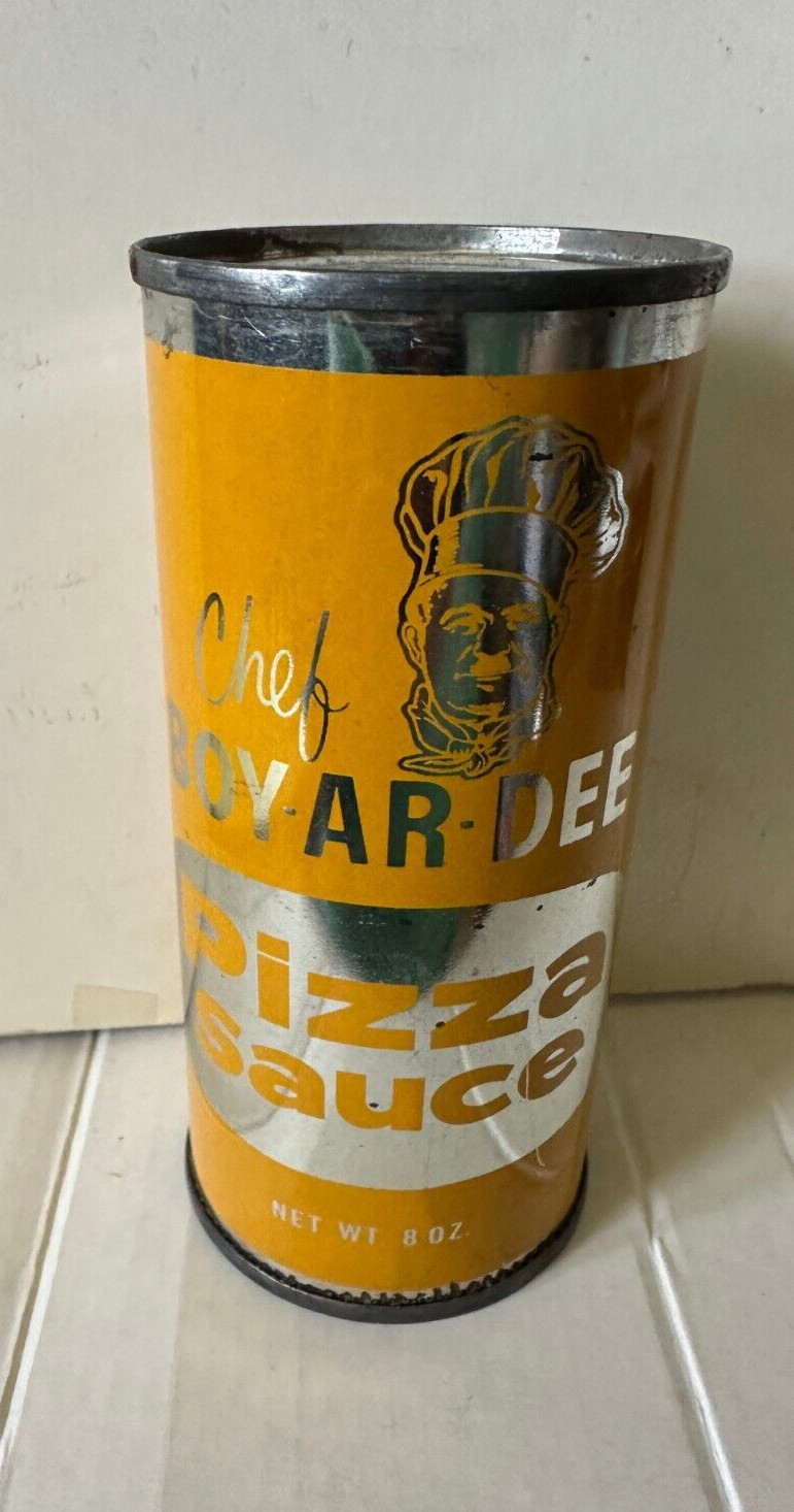 Vintage rare Chef Boy-Ar-Dee Pizza Sauce Can 8 oz Empty Bottom Removed Vintage rare Chef Boy-Ar-Dee Pizza Sauce Can 8 oz Empty Bottom Removed