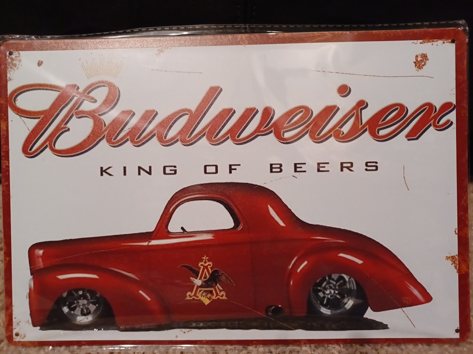 Budweiser Metal Sign New SEALED Vintage Look.