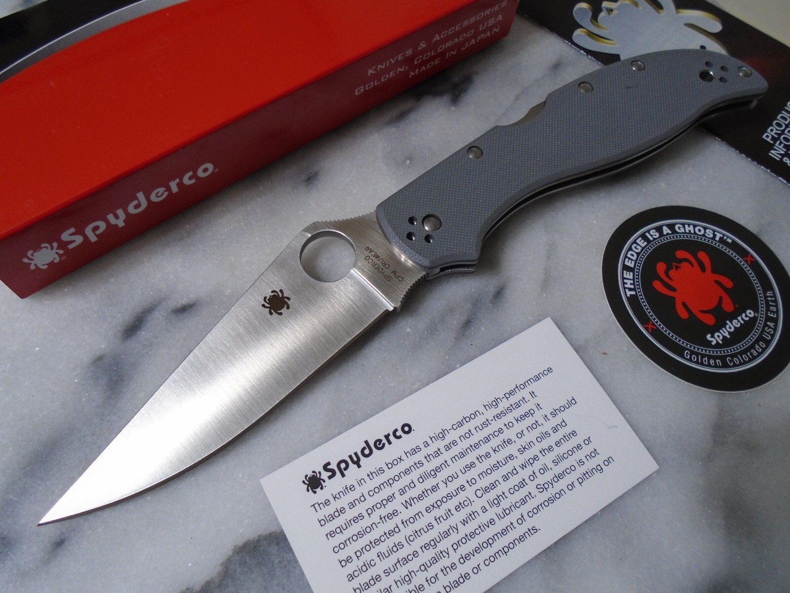 Spyderco Stretch 2 XL Pocket Knife Folder CPM CRUWEAR G10 Seki City C258GPGYCW Spyderco Stretch 2 XL Pocket Knife Folder CPM CRUWEAR G10 Seki City C258GPGYCW