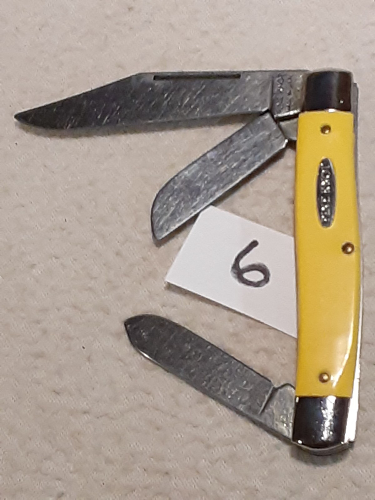 VINTAGE PINE KNOT 3 BLADE STOCKMAN POCKET KNIFE USA PAT.3317996 UNUSED 6 VINTAGE PINE KNOT 3 BLADE STOCKMAN POCKET KNIFE USA PAT.3317996 UNUSED 6