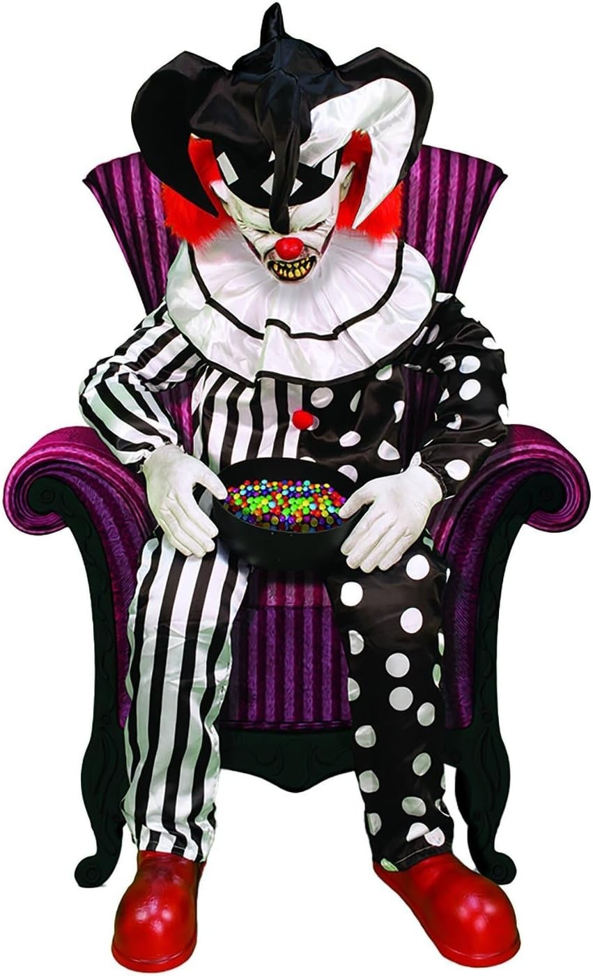 Hartley The Sitting Scare Clown by Tekky, Motion-Activated Talking Jump-Scare Hartley The Sitting Scare Clown by Tekky, Motion-Activated Talking Jump-Scare