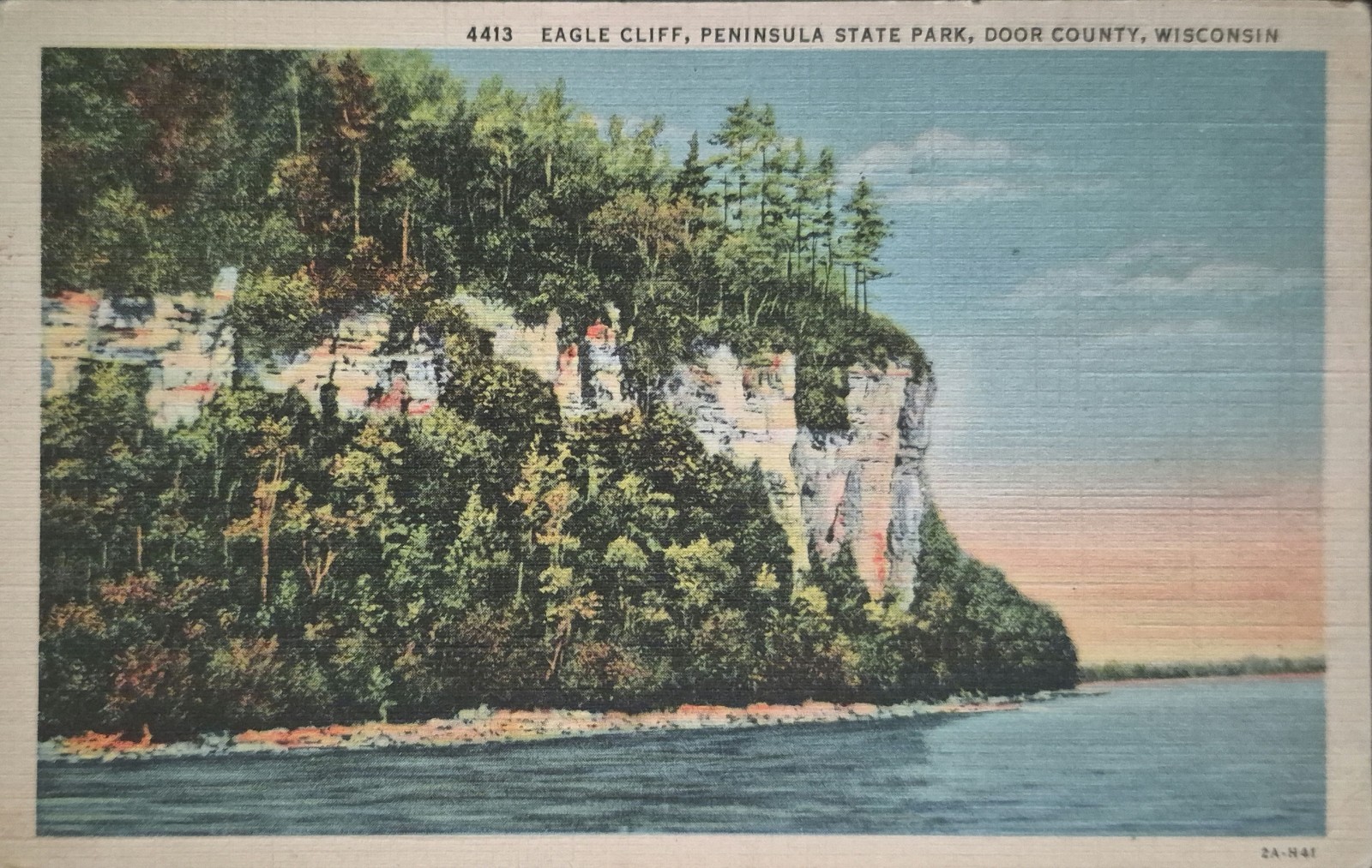 Eagle Cliff Peninsula State Park Door County Wisconsin Postcard c1931 Eagle Cliff Peninsula State Park Door County Wisconsin Postcard c1931