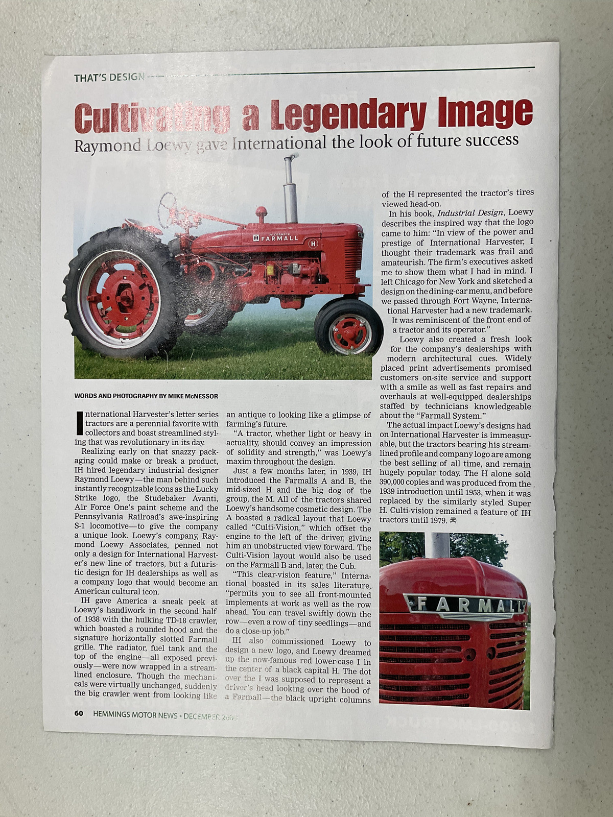 HMN 721 Article That\'s Design Cultivating a Legendary Image FARMALL Dec 2009 1 p
