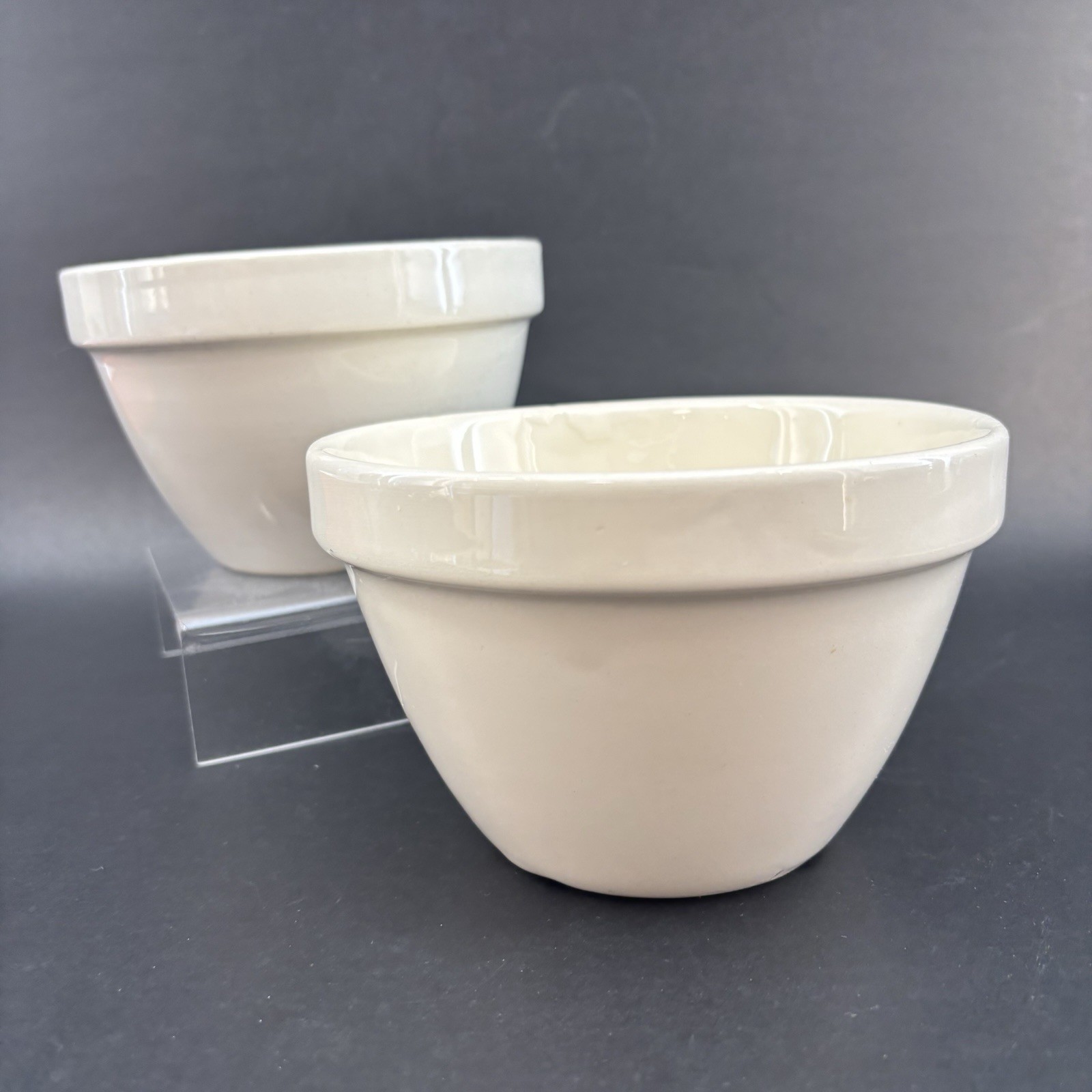 ONE Vintage TG Green Church Gresley 6” Pottery White Pudding Mixing Bowl UK