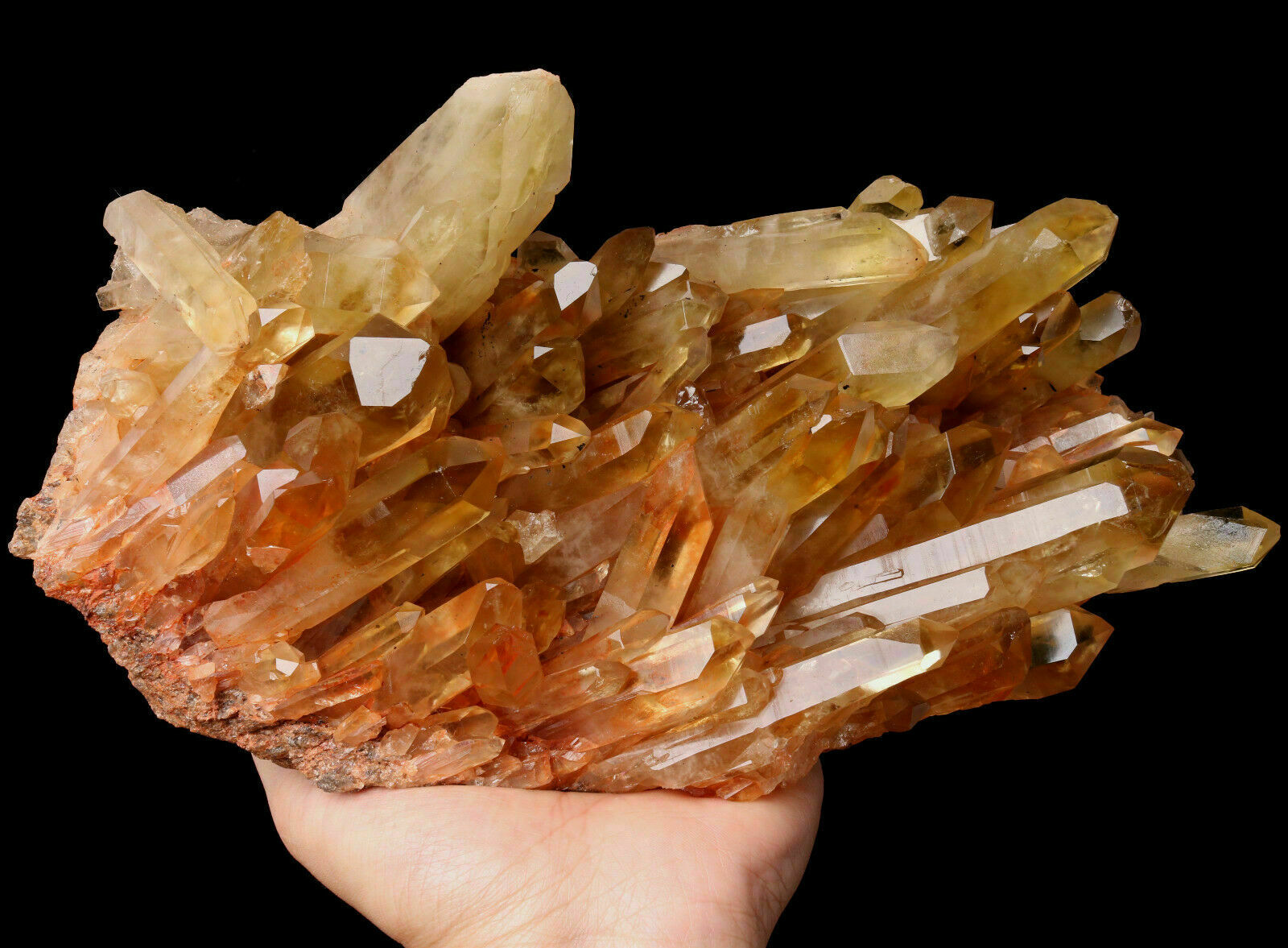 6.72lb  Natural Clear Smoky Citrine Quartz Crystal Cluster Point Healing Mineral