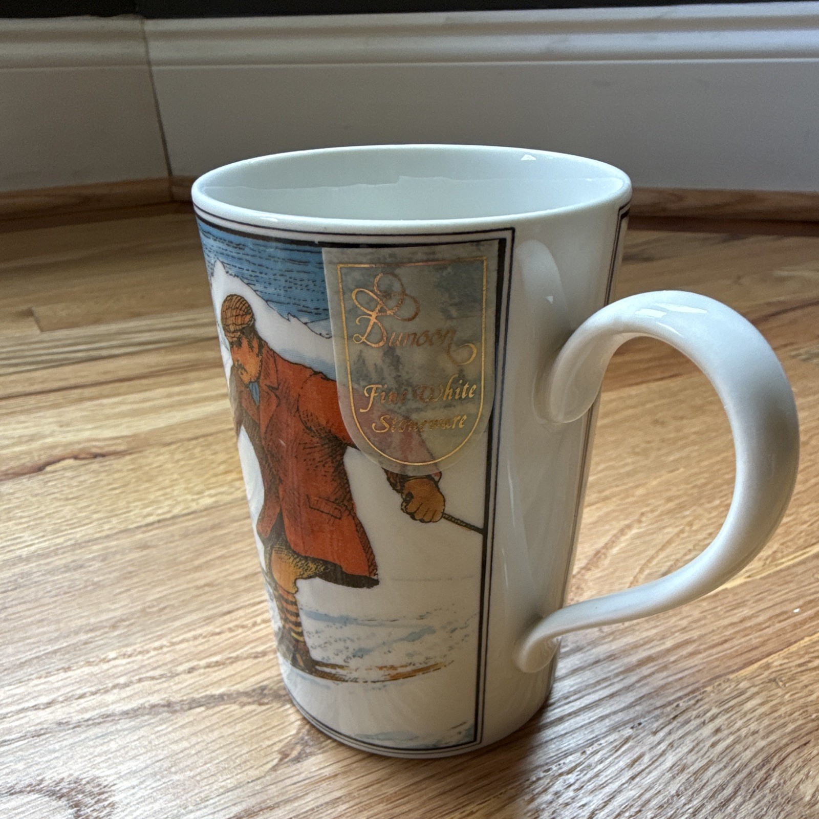 Dunoon Ceramics Vintage Skiing Coffee Mug Made In Scotland