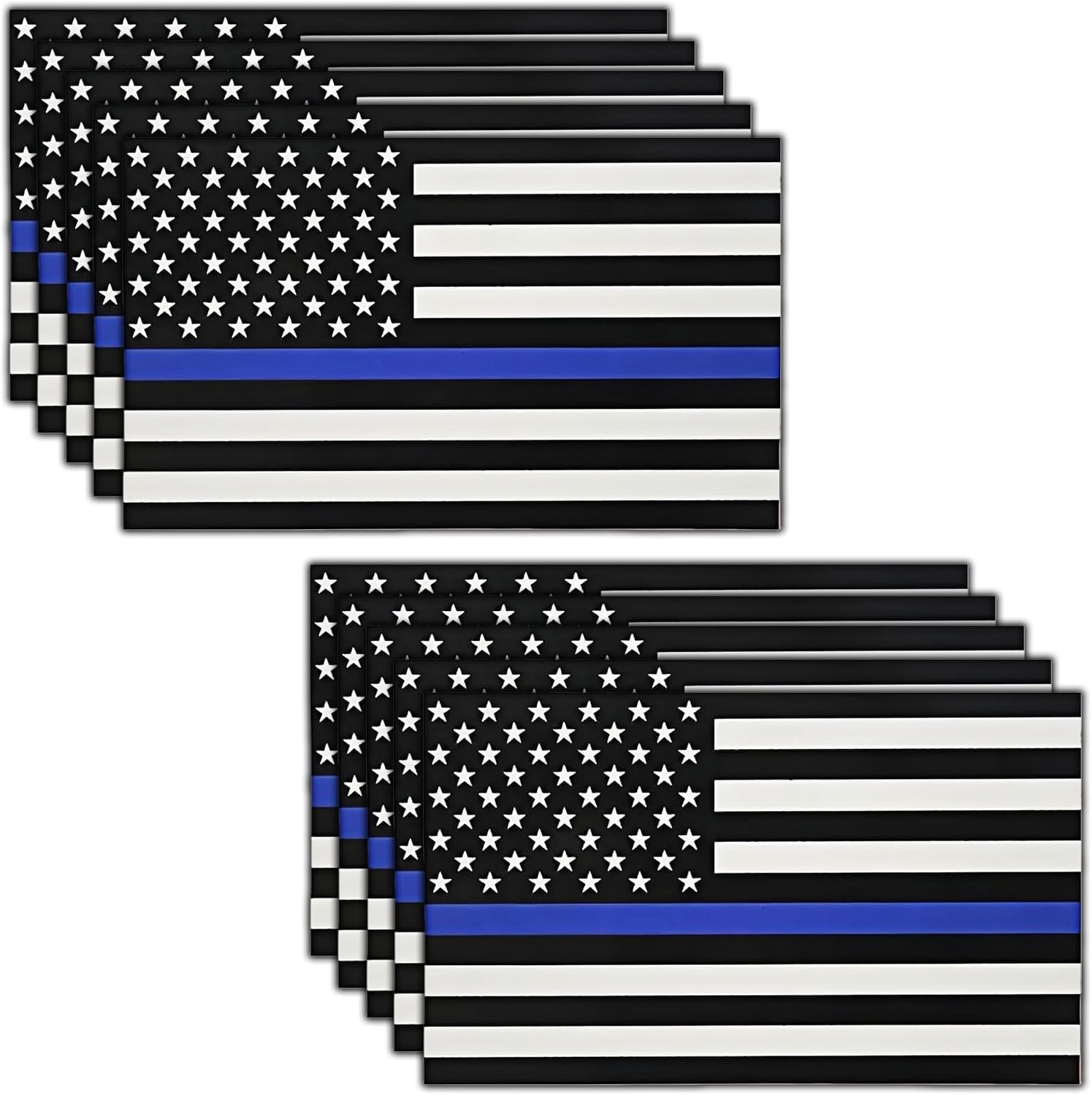 10 calcomanías de bandera de Estados Unidos con línea azul fina para automóvi 10 calcomanías de bandera de Estados Unidos con línea azul fina para automóvi