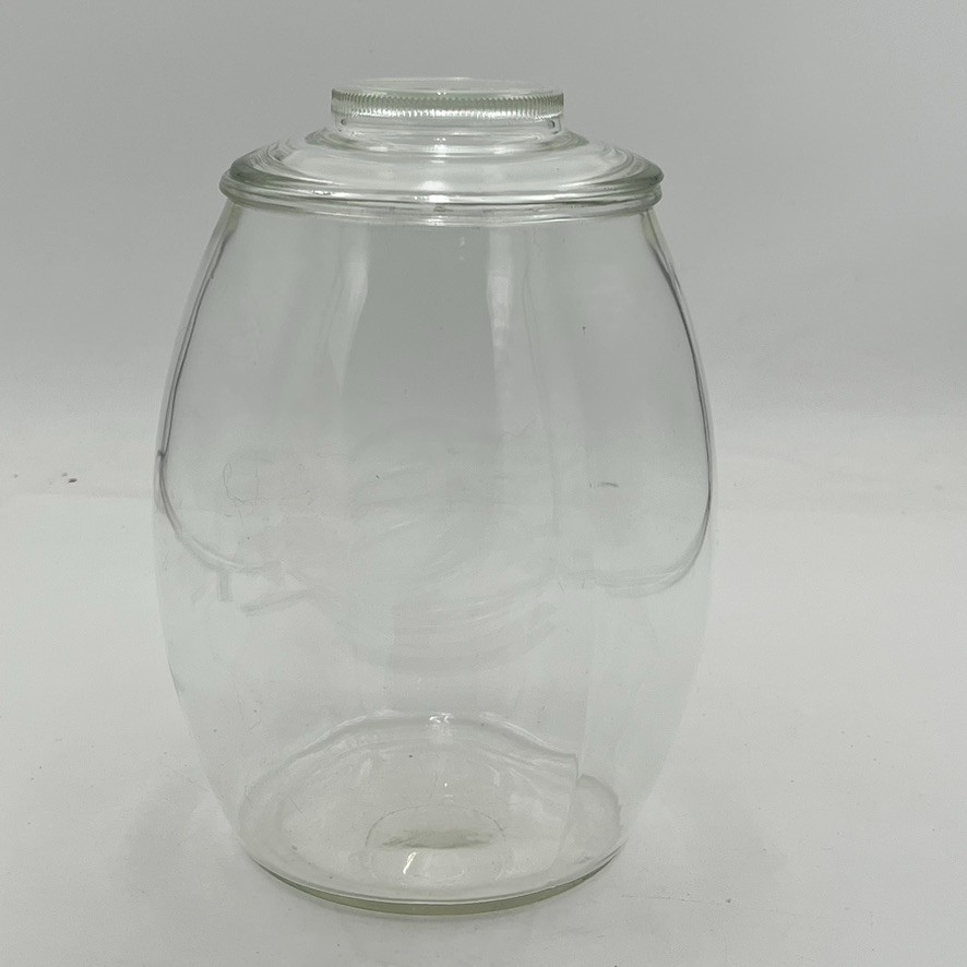VTG Glass General Store Cookie Candy Jar Lid Lidded Clear Biscuit NEW NOS 10
