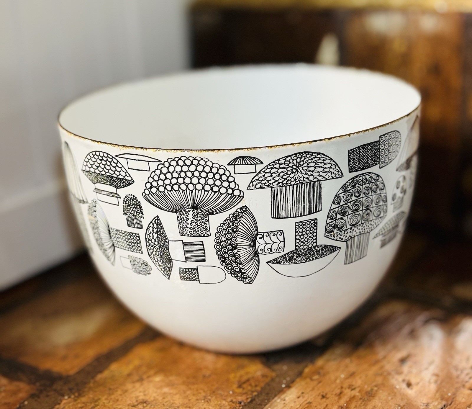 Vintage MCM Mushroom Enamel 1960’s Bowl Kaj Franck Arabia Finel Boho Finland