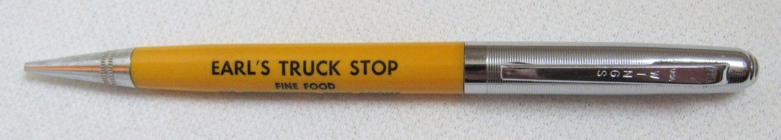 Wings Advertising Mechanical Pencil Earls Truck Stop Gas Bunk Mt Morris Illinois