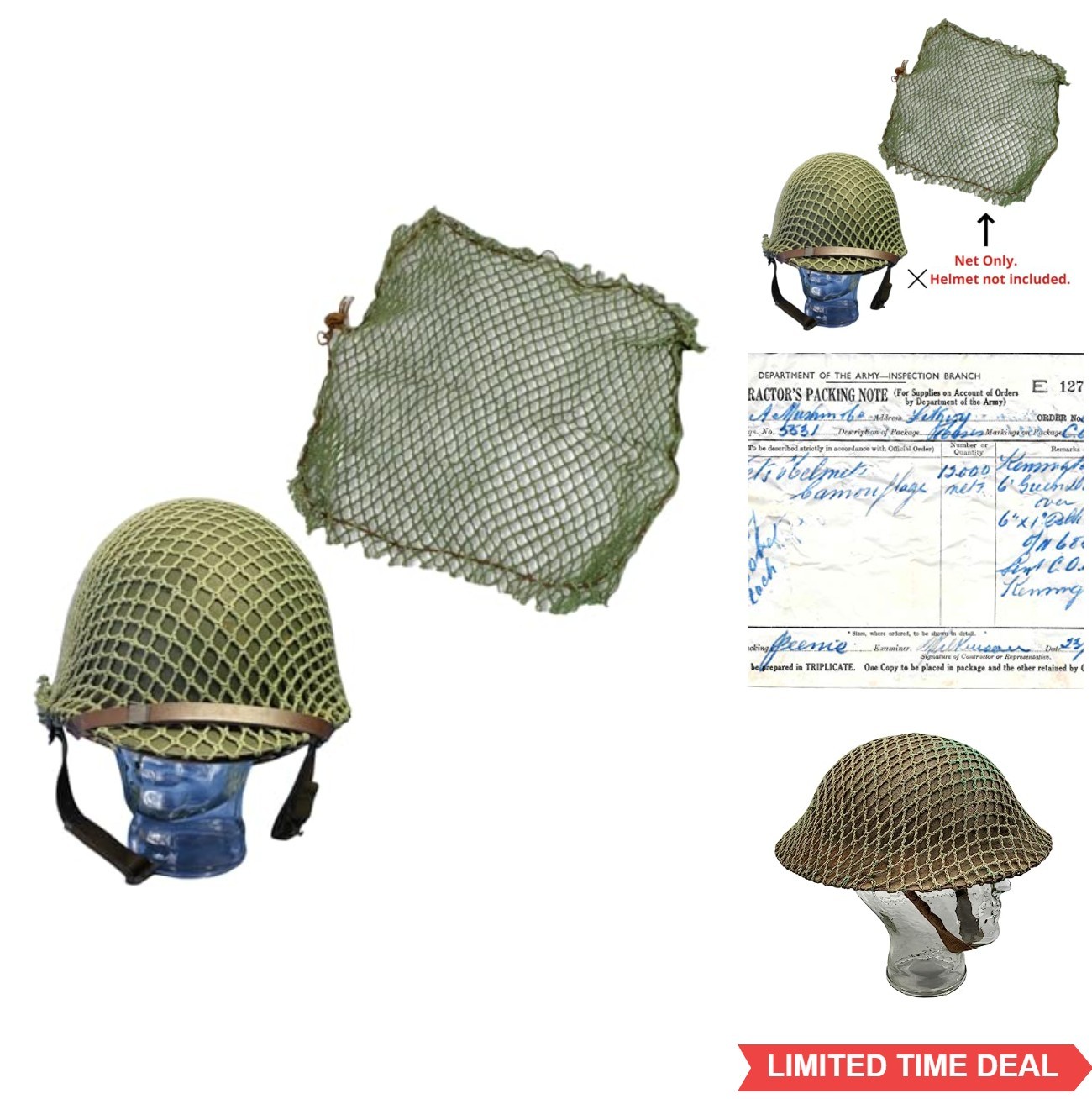 Steel Helmet Net WW2 Australian US M1 Tommy British Commonwealth Green