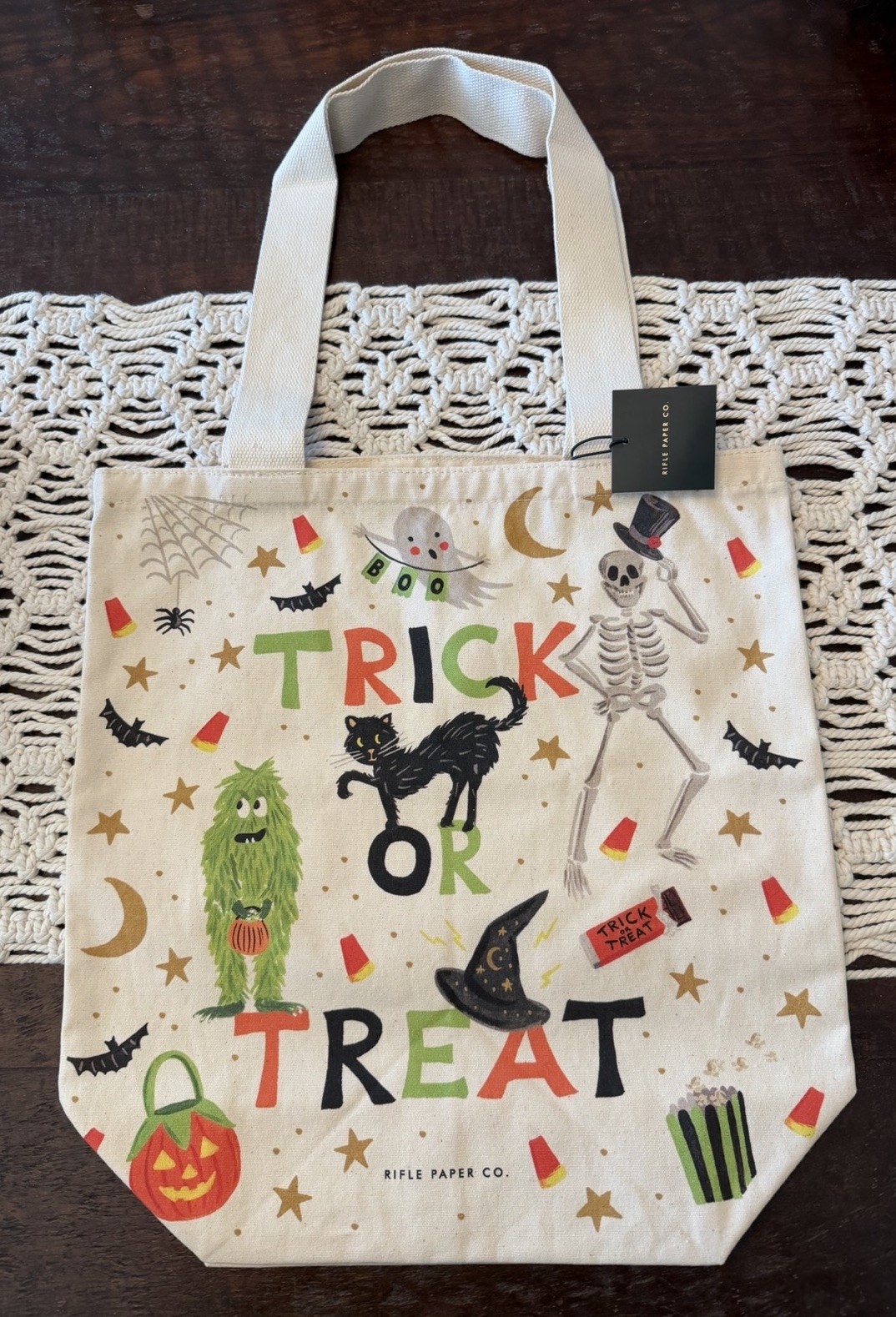 Rifle Paper Co. Trick Or Treat Canvas Halloween Tote Bag - New With Tags