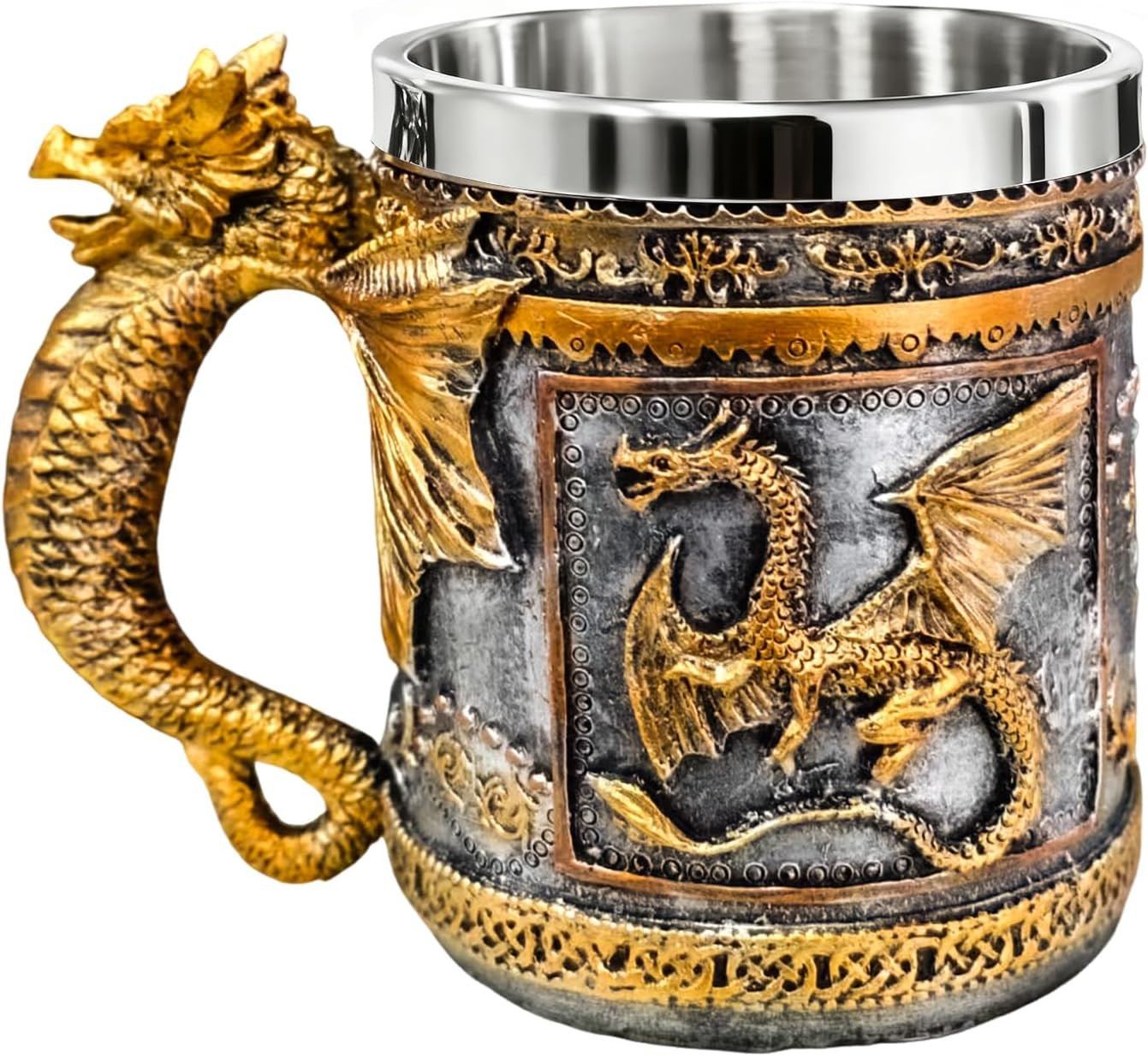 Medieval Roaring Dragon Beer Mug, Dungeons and Dragons Beer Stein Tankard Drink