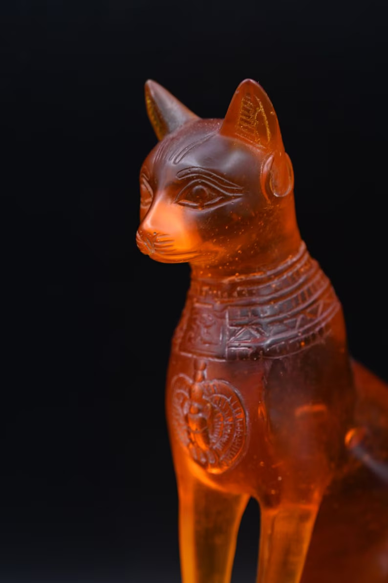 RARE ANCIENT EGYPTIAN ANTIQUE Statue Goddess Bastet Cat for Amber Stone Egypt BC RARE ANCIENT EGYPTIAN ANTIQUE Statue Goddess Bastet Cat for Amber Stone Egypt BC