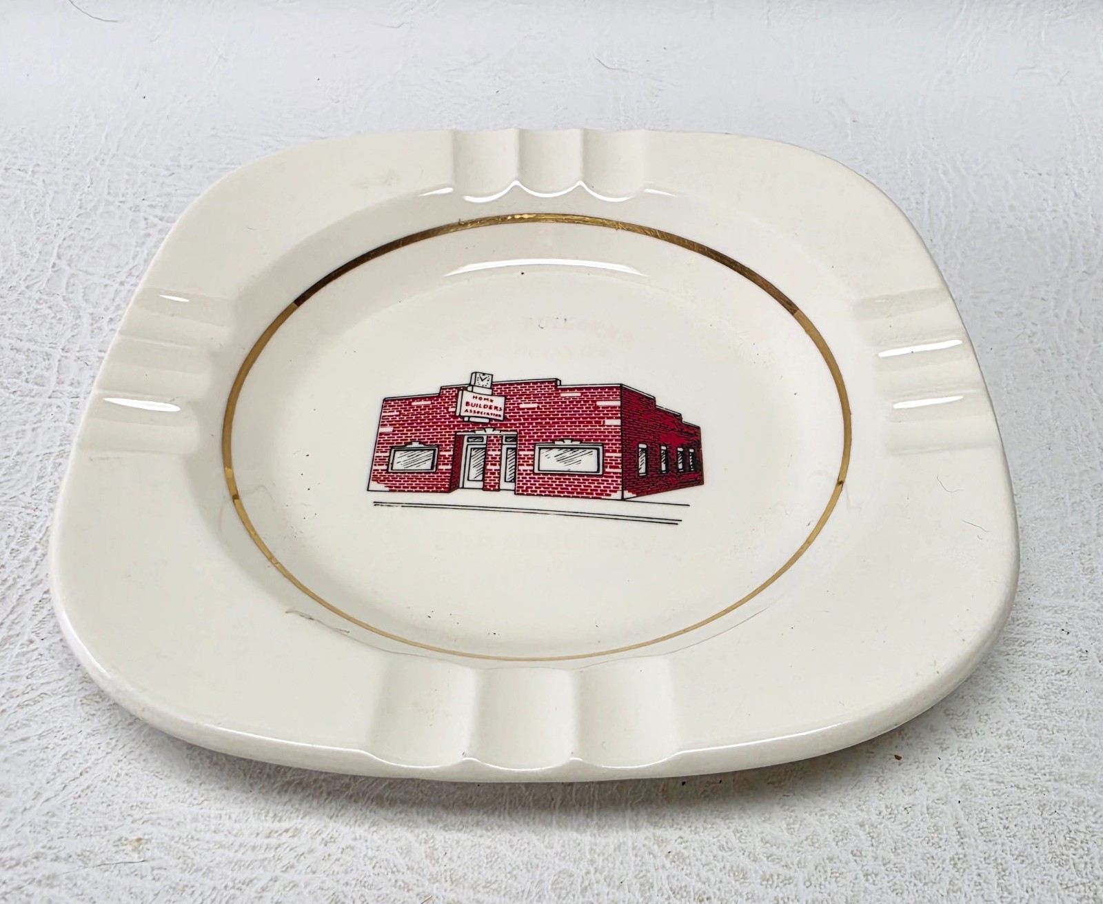 Vintage Mid-Century Ceramic Advertising Ashtray