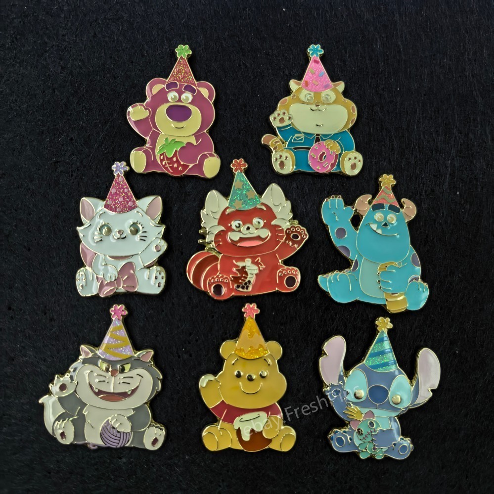 HKDL Disney Pin Party Hat Birthday Mystery Box Stitch Marie Lotso Mei Sulley