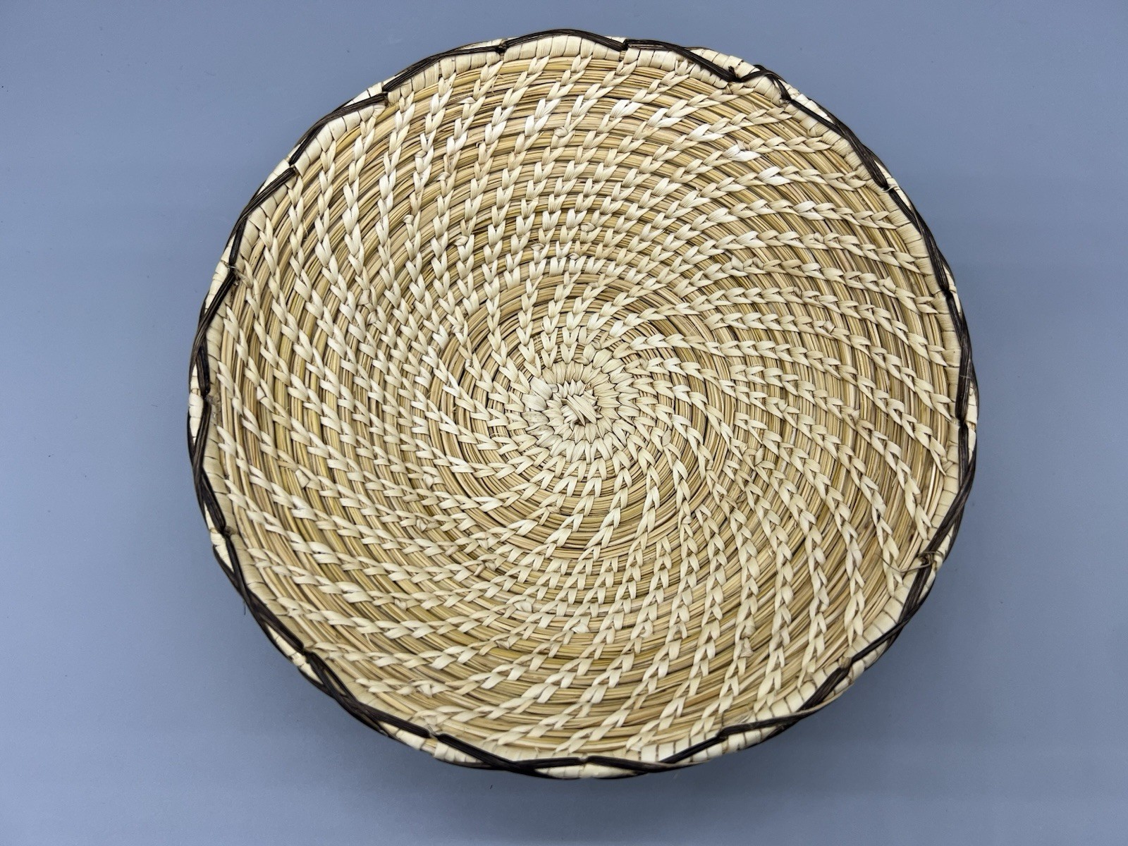 VTG Tohono O'odham Papago Arizona 8” Hand Woven Basket by Nancy Lopez 1940-2022